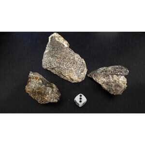 3pc Quartz & Mica Rock Specimen Lot Raw Crystal Geological Samples